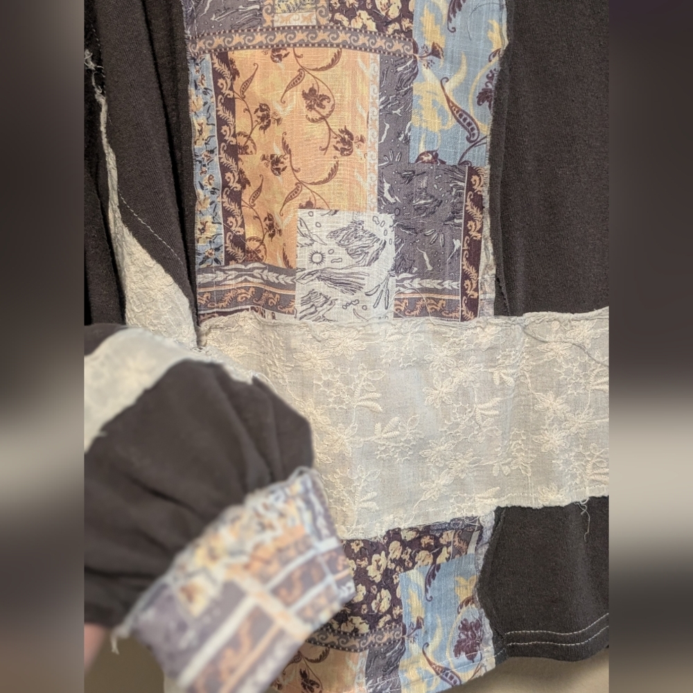 Pol Oversized Light-Weight Patchwork Long Sleeve … - image 3